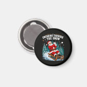Kerstman golfen vrolijk kerstfeest golfer magneet (Voorkant / Achterkant)