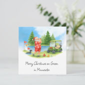 Kerstman golfend in Minnesota vakantie Feestdagenkaart (Staand voorkant)