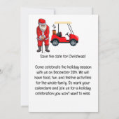Kerstman Golfer loopt voor Merry Christmas Kaart (Achterkant)