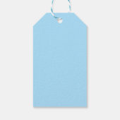 Kerstman golft bij kerstboom cadeaulabel (Achterkant)