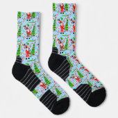 Kerstman golft bij kerstboom sokken (Rechts)