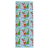 Kerstman golft bij kerstboom wijn cadeautas (Achterkant)