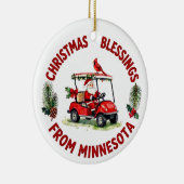 Kerstman golft in Minnesota Kerst  Keramisch Ornament (Rechts)