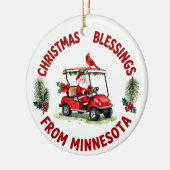 Kerstman golft in Minnesota Kerst  Keramisch Ornament (Links)