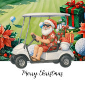 Kerstman golft kerst in juli briefkaart