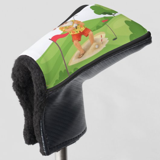 Kerstman golft kerst in juli golfheadcover (3/4 voorkant)