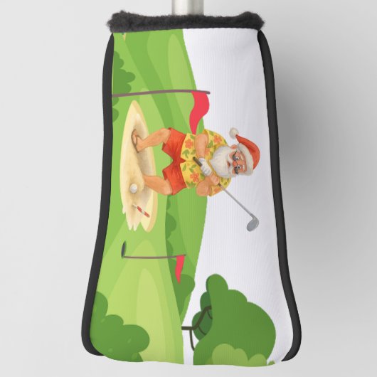 Kerstman golft kerst in juli golfheadcover (Draai 90)
