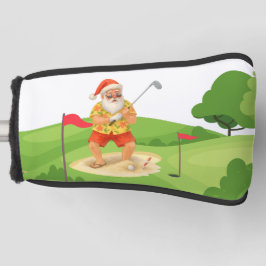 Kerstman golft kerst in juli golfheadcover