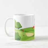 Kerstman golft kerst in juli koffiemok (Links)