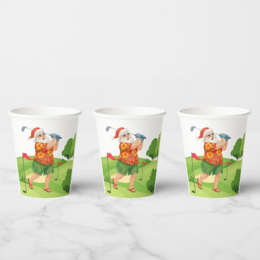 Kerstman golft kerst in juli papieren bekers (Multi)