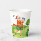 Kerstman golft kerst in juli papieren bekers (Voorkant)