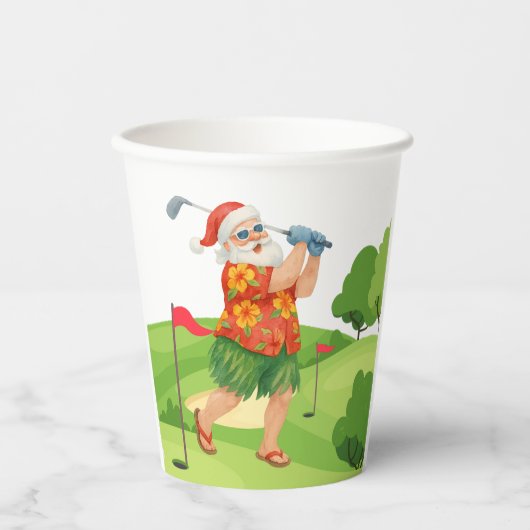 Kerstman golft kerst in juli papieren bekers (Voorkant)