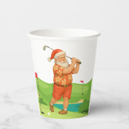 Kerstman golft kerst in juli papieren bekers