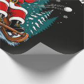 Kerstman Golft Vrolijk Kerstfeest Golfer Cadeaupapier (Hoek)
