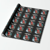 Kerstman golft vrolijk kerstfeest golfer cadeaupapier (Uitgerold)