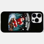 Kerstman golft vrolijk kerstfeest golfer Case-Mate iPhone case (Achterkant (horizontaal))