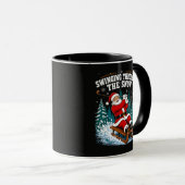 Kerstman Golft Vrolijk Kerstfeest Golfer Mok (Voorkant rechts)