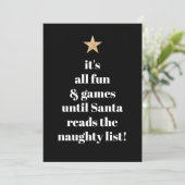 Kerstman Gouden Ster Moderne Boom Lettertype Grapp Feestdagenkaart (Staand voorkant)