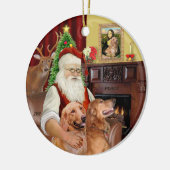 Kerstman - GoudenRetriever (TWEE-B) Keramisch Ornament (Links)