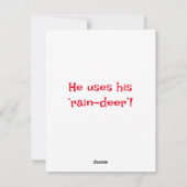 Kerstman grap bliksemstorm feestdagenkaart (Achterkant)