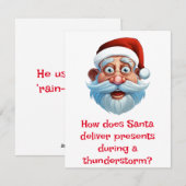 Kerstman grap bliksemstorm feestdagenkaart (Voorkant / Achterkant)