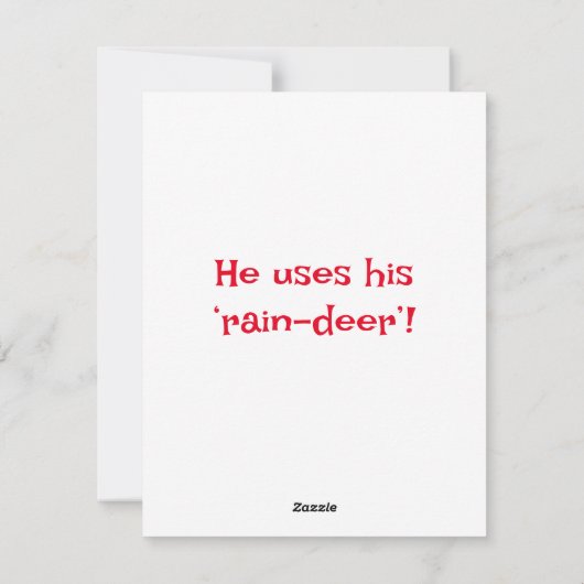 Kerstman grap onweer feestdagenkaart (Achterkant)