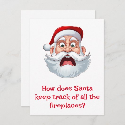 Kerstman Grappen Feestdagenkaart (Voorkant / Achterkant)