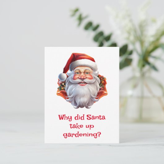 Kerstman Grappen Feestdagenkaart (Staand voorkant)