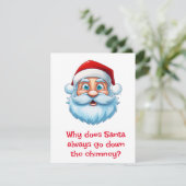 Kerstman grappen feestdagenkaart (Staand voorkant)