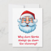 Kerstman grappen feestdagenkaart (Voorkant)