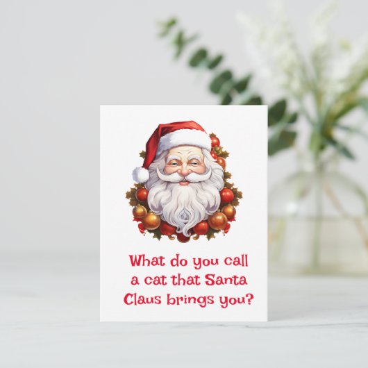 Kerstman Grappen Feestdagenkaart (Staand voorkant)
