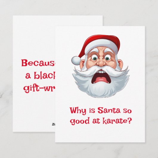 Kerstman Grappen Feestdagenkaart (Voorkant / Achterkant)