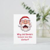 Kerstman Grappen Feestdagenkaart (Staand voorkant)