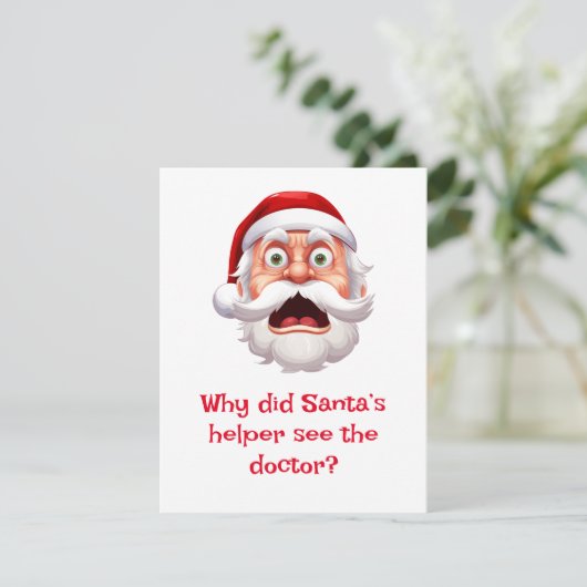 Kerstman Grappen Feestdagenkaart (Staand voorkant)