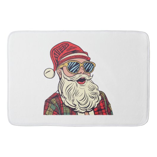 Kerstman - Grappig Badmat (Voorkant)