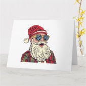 Kerstman - Grappig Kaart (Gele Bloem)