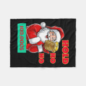 Kerstman Grappig om BTC te houden Fleece Deken (Voorkant (Horizontaal))