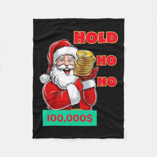 Kerstman Grappig om BTC te houden Fleece Deken (Voorkant)