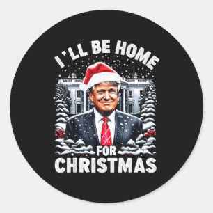 Kerstman Grappige Kerst Pyjama Ik Kom Met Kerst Hu Ronde Sticker