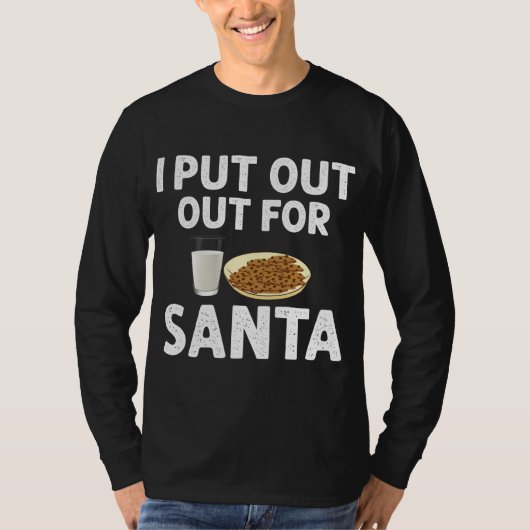 Kerstman Grappige Kerstkoekjes en melk T-shirt (Voorkant)