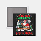 Kerstman grappige technische ondersteuning herstar magneet (Voorkant / Achterkant)