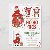 Kerstman Grappige Vriendjes Kerstfeest Kaart (Voorkant)