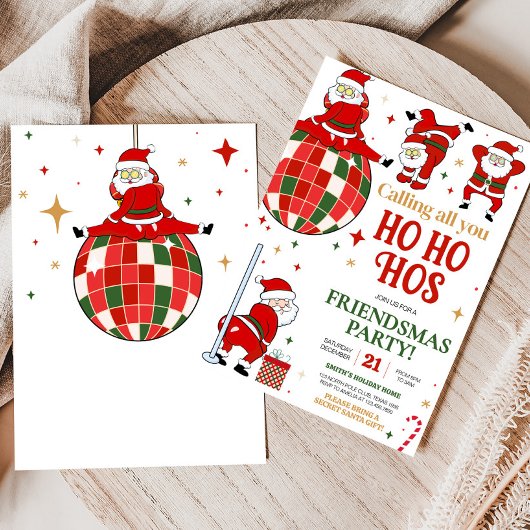 Kerstman Grappige Vriendjes Kerstfeest Kaart