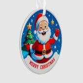🎅 Kerstman Groet Cadeau Voor Kerstboom Ornament (voorkant)