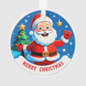 🎅 Kerstman Groet Cadeau Voor Kerstboom Ornament (achterkant)