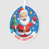 🎅 Kerstman Groet Cadeau Voor Kerstboom Ornament (voorkant)