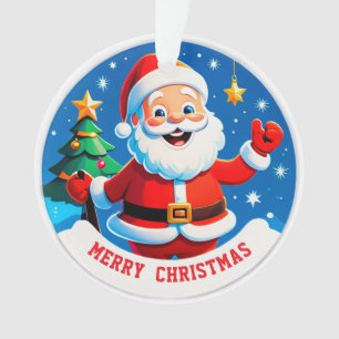 🎅 Kerstman Groet Cadeau Voor Kerstboom Ornament