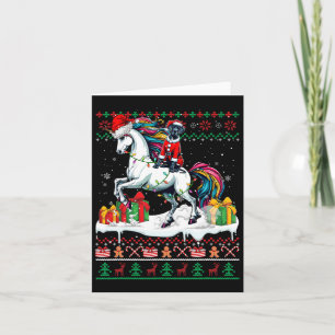 Kerstman Grote Deen Rijden Eenhoorn Kerst Trui Kaart