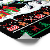 Kerstman Grote Deen Rijden Eenhoorn Kerst Trui Poster (Hoek)
