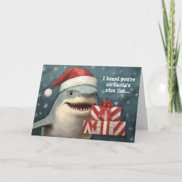 Kerstman Haai Goede Lijst Kerstmis Kaart